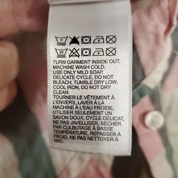 Lucky Brand Top Womens Sz S Pink Plaid Flannel Button Up Long Sleeve Soft Cotton - Picture 7 of 16